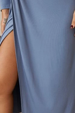 Hot Sale 💯 Cupshe Ebony Blue Twist Ruched Long Sleeve 👗 Dress ⭐ -Cupshe Online Shop 3 29058cd0 d788 4b9a 84d0 04f0068dfac8