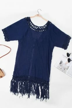Outlet 🤩 Cupshe Flamenco Navy Front Open Tassel Crochet Kimono 👏 -Cupshe Online Shop 3 2 96b33767 6fce 44b0 a2a6 bd17d5f9da94