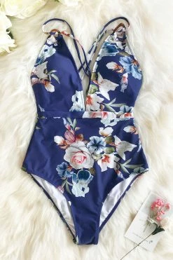Brand new 👏 Cupshe Blue Floral Strappy One Piece 🩱 Swimsuit ⌛ -Cupshe Online Shop 3 3c1822ab a28d 4cb5 b4a5 e5130907746d