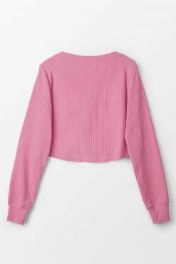 Buy ⌛ Cupshe Limitless Pink Rib Round Neck Crop Sweatshirt 💯 -Cupshe Online Shop 3 4c749036 4f72 4186 a359 8b5d5849b8c1