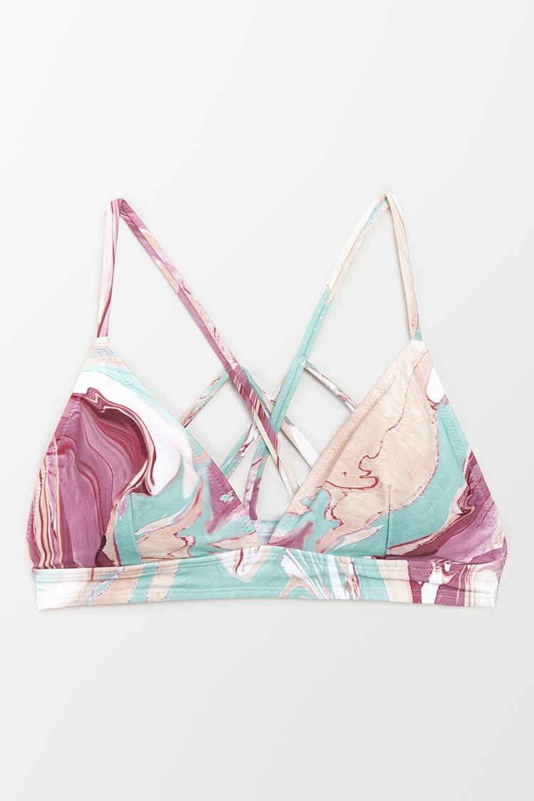 Brand new π Cupshe Marbled Swirl Stappy Back Bralette π Bikini Top 𧨠3 Brand new π Cupshe Marbled Swirl Stappy Back Bralette π Bikini Top 𧨠- Image 3