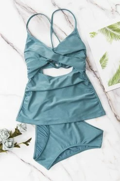 Cheap 👍 Cupshe Shangrila Solids Wrap Front Tankini & Midrise Hipster Bottom Set 💯 -Cupshe Online Shop 3 502daf93 781d 4d73 93d9 32ec2000e6b3