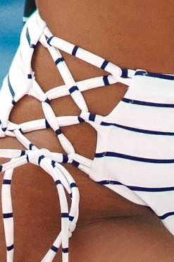 New 👏 Cupshe Stripe Twist 👙 Bikini with Lace Up Design 😀 -Cupshe Online Shop 3 549bc5a1 8d6b 49ea 97cb 67c9ce208567