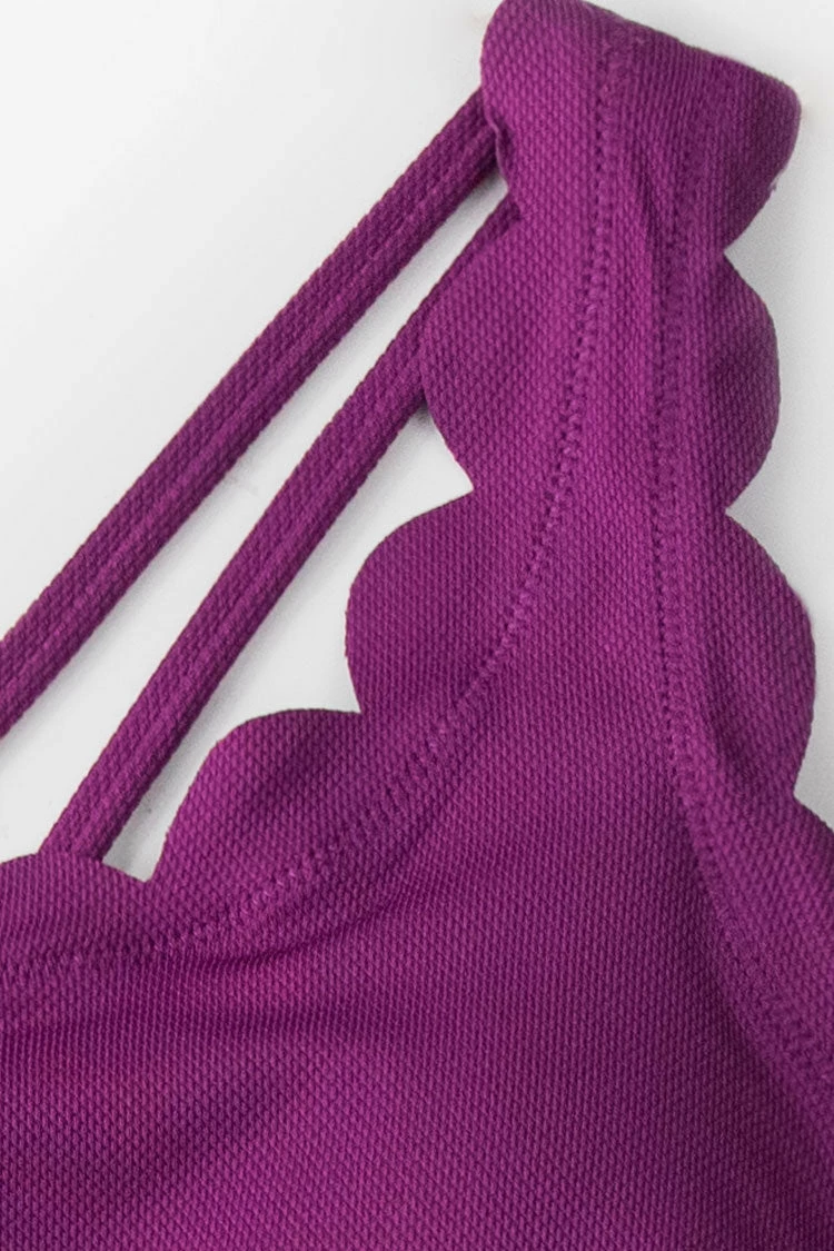 Promo π Cupshe Purple And Floral One Shoulder Scalloped π Bikini π€© 5 Promo π Cupshe Purple And Floral One Shoulder Scalloped π Bikini π€© - Image 5