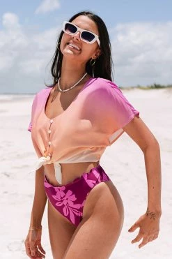 Cheap ⌛ Cupshe 🌞 Summerslate Tie Waist Ombre Crop Cover Up Top 😍 -Cupshe Online Shop 3 64bf75db 074f 4a71 8d21 7836c4beef76