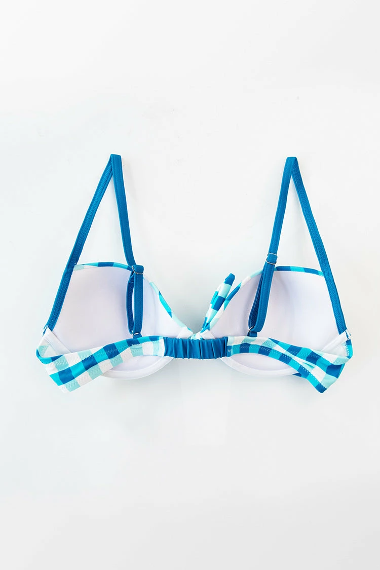 Cheapest β Cupshe Blue And White Plaid Knotted π Bikini Top π 4 Cheapest β Cupshe Blue And White Plaid Knotted π Bikini Top π - Image 4