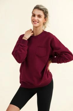 Buy ❤️ Cupshe Havana Burgundy Oversized Pullover Sweatshirt 👏 -Cupshe Online Shop 3 73cce725 e3cc 4b0c 8125 99149c764714