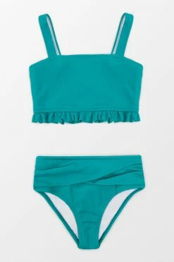 Best Pirce 🛒 Cupshe Kyra Ribbed Ruffle 👙 Bikini For Toddler Girls And Girls ⌛ -Cupshe Online Shop 3 83b7342b db52 4a59 b754 3190ecf07989