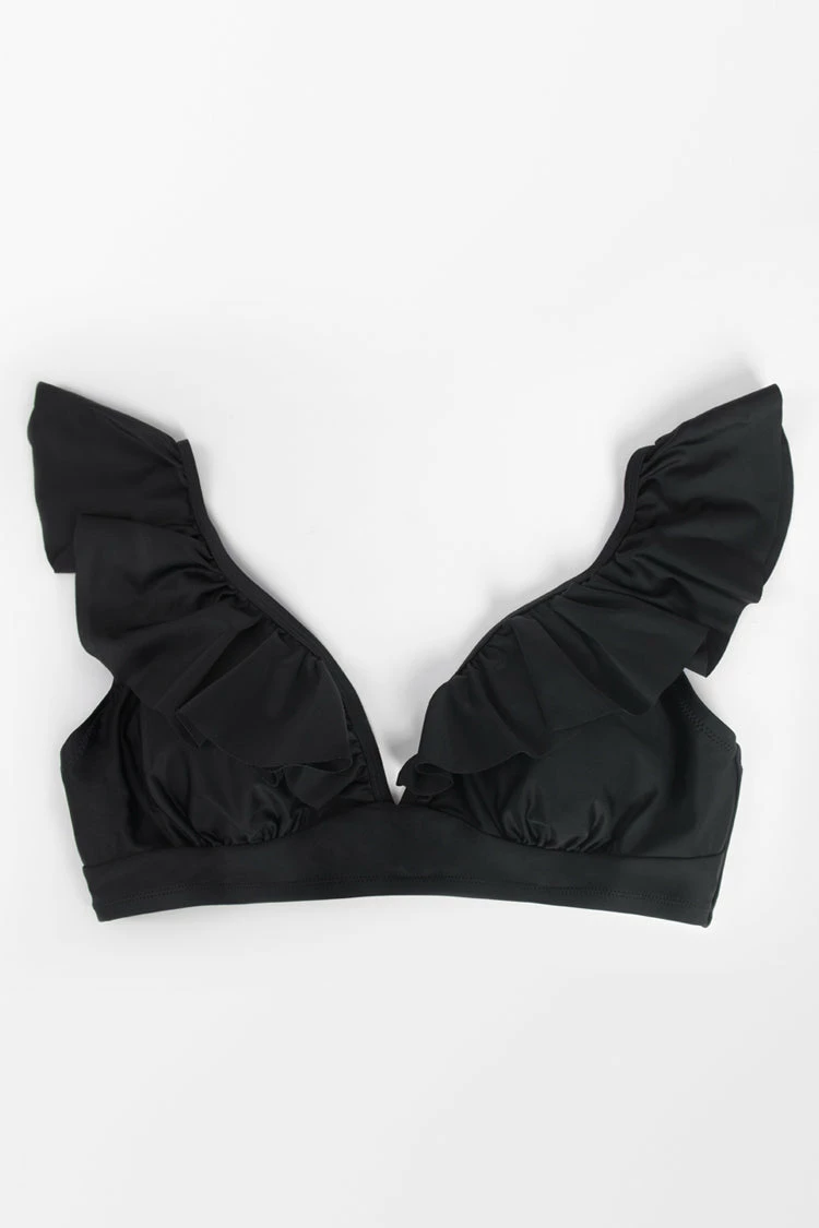 Budget β¨ Cupshe Joelle Black Ruffle Plus Size π Bikini Top π 3 Budget β¨ Cupshe Joelle Black Ruffle Plus Size π Bikini Top π - Image 3