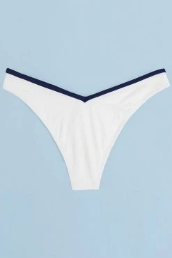 Deals 🌟 Cupshe Lyanna White Rib Contrast Trim 👙 Bikini Bottom ⌛ -Cupshe Online Shop 3 ad176374 d6f5 4913 b9e0 6aaab815f03b