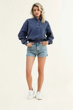 Cheap 🔔 Cupshe Martina Button-Collar Cropped Navy Sweatshirt 🎁 -Cupshe Online Shop 3 b33f95e0 6d40 414c 804a d30fdbf30b25