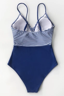 Buy 🤩 Cupshe Blue and Stripe One Piece 🩱 Swimsuit 😍 -Cupshe Online Shop 3 be05b120 3202 4980 930c b9819639e05d