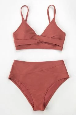 New 🛒 Cupshe Marsala Twist High Waisted 👙 Bikini 🛒 -Cupshe Online Shop 3 cbe456ce c4e5 4f0d 848d 056e9622a323