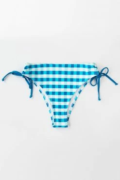 Cheap 🤩 Cupshe Blue And White Plaid Side Drawstring 👙 Bikini Bottom 👍 -Cupshe Online Shop 3 ccb52957 be2b 4dc5 811b 1fef776db629