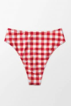 Hot Sale 🤩 Cupshe Catalina Red Gingham High Waisted 👙 Bikini Bottom ⌛ -Cupshe Online Shop 3 d9ac67ef efe8 4bf9 8fd5 d7c8f252d0e7