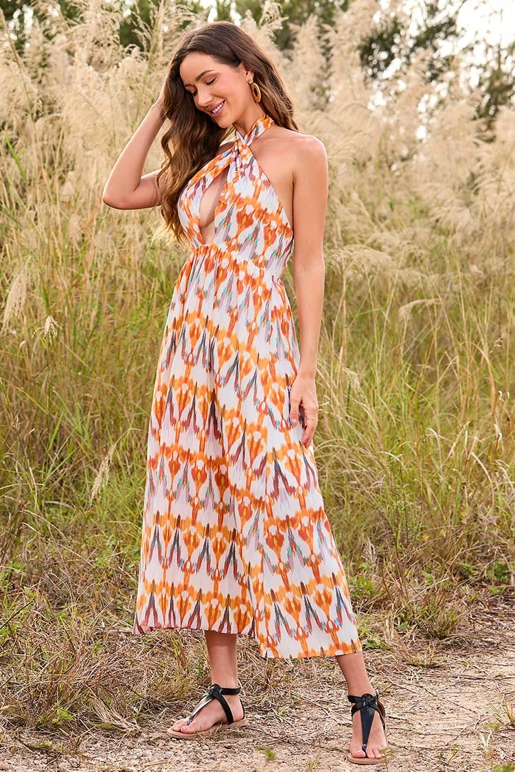 Hot Sale 😍 Cupshe Kayleigh Geometric Print Cross Halter 👗 Dress 🧨 2 Hot Sale 😍 Cupshe Kayleigh Geometric Print Cross Halter 👗 Dress 🧨 - Image 2