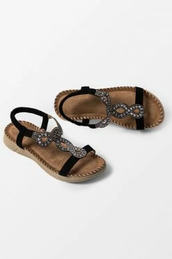 Cheapest 🌟 Cupshe Baja Black Open Toe Rhinestone Flat Sandals ❤️ -Cupshe Online Shop 3 f3309e93 60c5 475d a53a 2ae13017d9aa