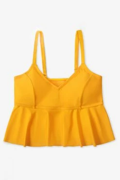 Discount 👏 Cupshe Karlee Yellow V-neck Ruffle Plus Size 👙 Bikini Top ⌛ -Cupshe Online Shop 3 f3b5845e 8243 4ffc a60b ccacdd74f9c5