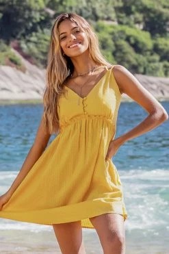 Best Sale ⭐ Cupshe Bright Yellow Lace Up Mini 👗 Dress ✔️ -Cupshe Online Shop 3 f40961c4 e698 4372 92ea 0bb03cc5a91c
