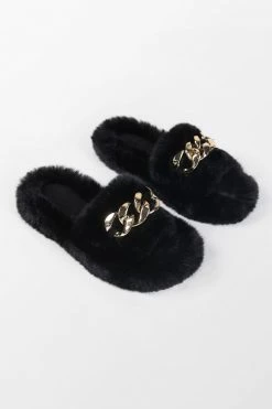 New ❤️ Cupshe Brownstone Black Fluffy Chain Decor Slippers ✨ -Cupshe Online Shop 4 2 50f2ec92 6248 4bd9 91ce f463b7ad27c9