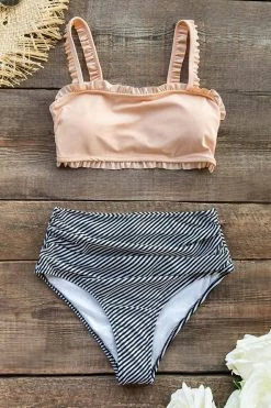 Cheapest 👏 Cupshe Ruffle Bandeau 👙 Bikini With High Waisted Bottom 🌟 -Cupshe Online Shop 4 2ec83549 60d0 428d 919e daead6999335