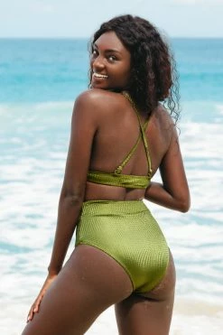 Deals 🛒 Cupshe Green Textured High Waisted 👙 Bikini Bottom ✨ -Cupshe Online Shop 4 3c58a186 1f1d 440d aa11 9dcf1699c910