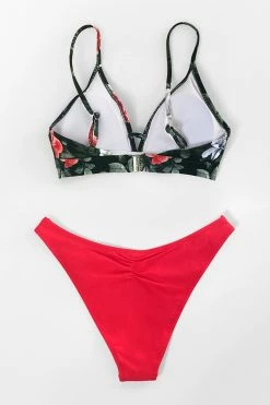 Cheap 😍 Cupshe Red Floral V-Neck 👙 Bikini Top 🎁 -Cupshe Online Shop 4 3cfebba7 15f9 48bb adda e8bc53539a4d