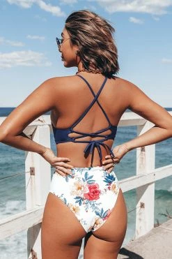 Budget 😀 Cupshe Navy Wrap Lace Up 👙 Bikini Top 🔔 -Cupshe Online Shop 4 605c0af2 ec4f 4c9d 925a cac7766b9bf7