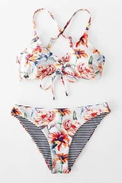 Buy ❤️ Cupshe Floral And Striped Reversible 👙 Bikini ✨ -Cupshe Online Shop 4 6ad55af4 730f 4b3b a267 2240848ebf89