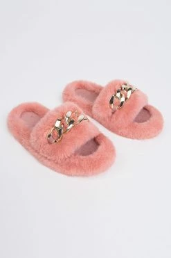 Outlet 😀 Cupshe Brownstone Orange Fluffy Chain Decor Slippers 😍 -Cupshe Online Shop 4 835301a7 2b36 4edb be17 b3e038c30f0e