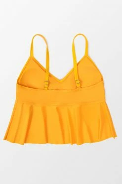 Discount 👏 Cupshe Karlee Yellow V-neck Ruffle Plus Size 👙 Bikini Top ⌛ -Cupshe Online Shop 4 8e3e7011 8b60 4689 b51f 376cb7a253d0