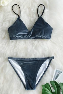 Cheapest 🔔 Cupshe Silvery Gray Velvet 👙 Bikini 🛒 -Cupshe Online Shop 4 a0a4879a 6216 4f64 93ac f65bc61bae50