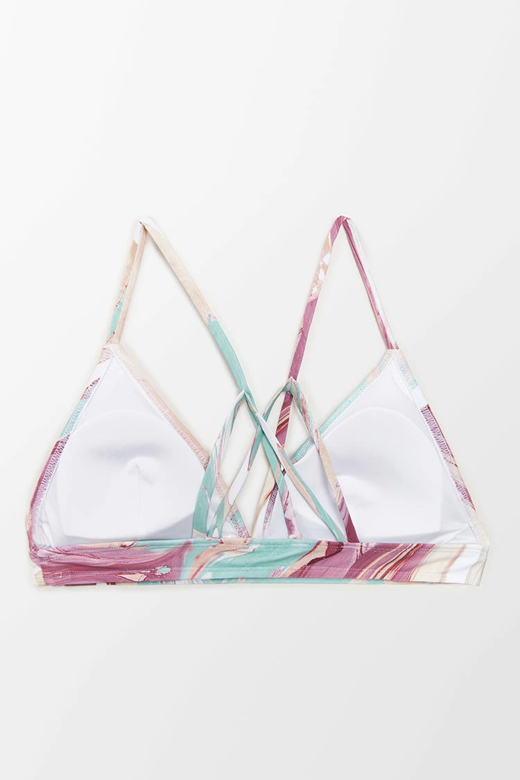 Brand new π Cupshe Marbled Swirl Stappy Back Bralette π Bikini Top 𧨠4 Brand new π Cupshe Marbled Swirl Stappy Back Bralette π Bikini Top 𧨠- Image 4