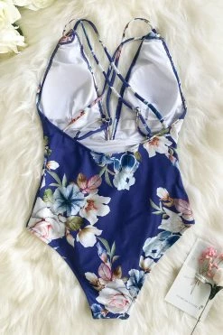 Brand new 👏 Cupshe Blue Floral Strappy One Piece 🩱 Swimsuit ⌛ -Cupshe Online Shop 4 b370ac7a 7e3e 4f04 bd7f c984ea29f612