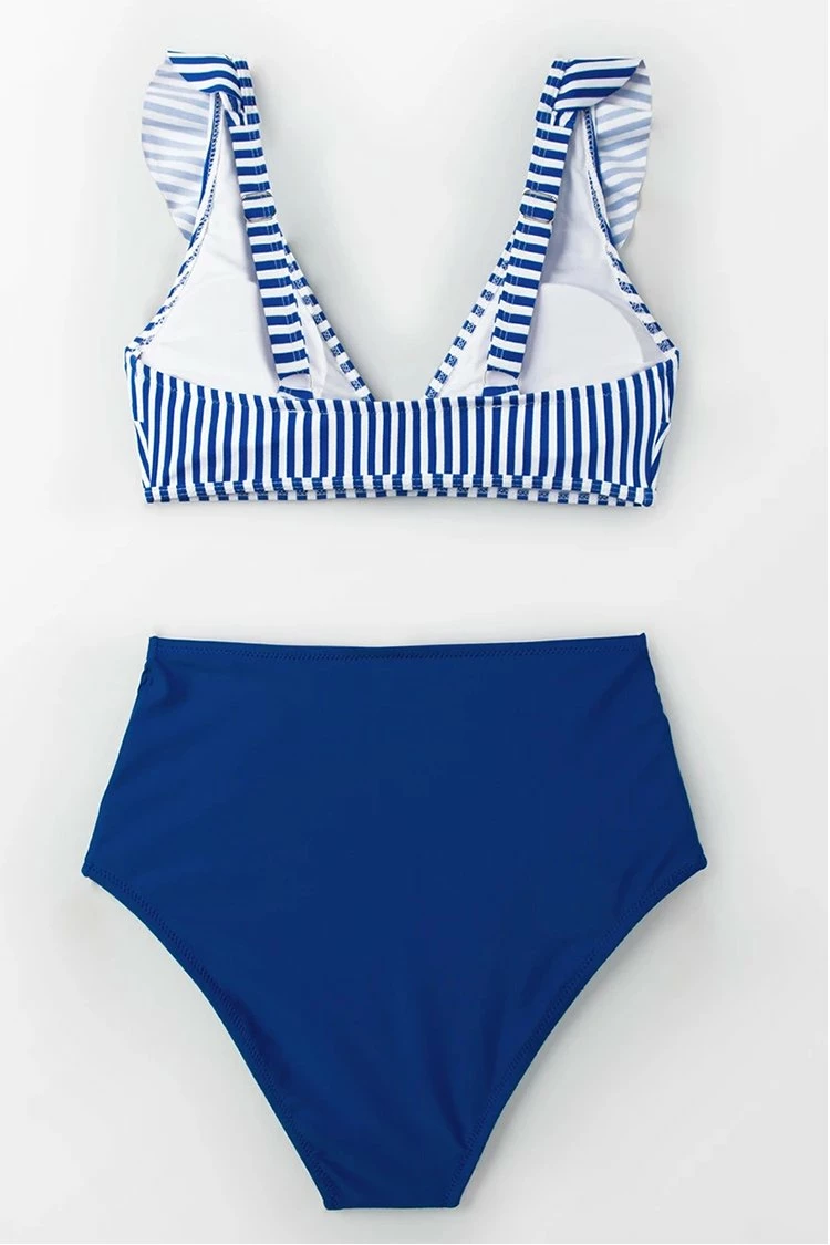 Promo π Cupshe Blue Striped And High Waisted π Bikini π 4 Promo π Cupshe Blue Striped And High Waisted π Bikini π - Image 4