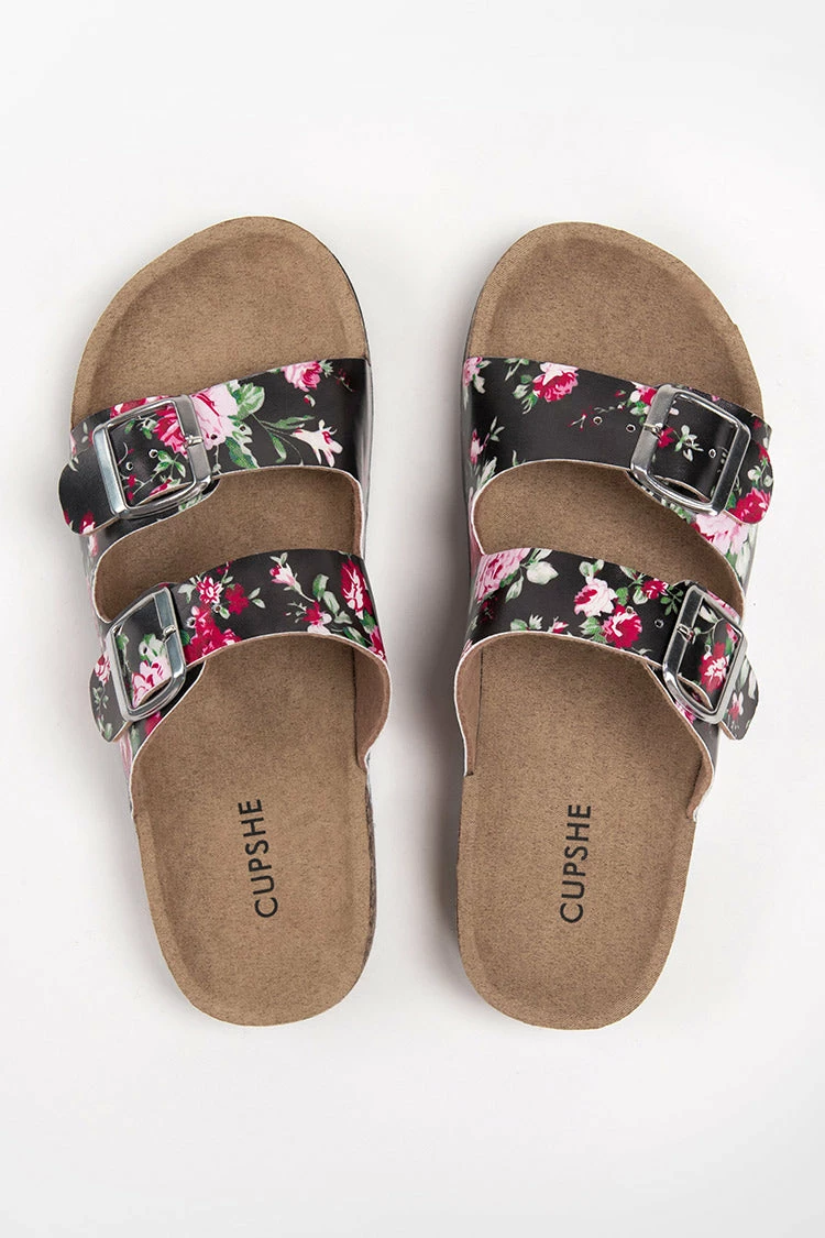 Buy π Cupshe Laurel Floral Buckle Strap Slide Sandals 𧨠4 Buy π Cupshe Laurel Floral Buckle Strap Slide Sandals 𧨠- Image 4