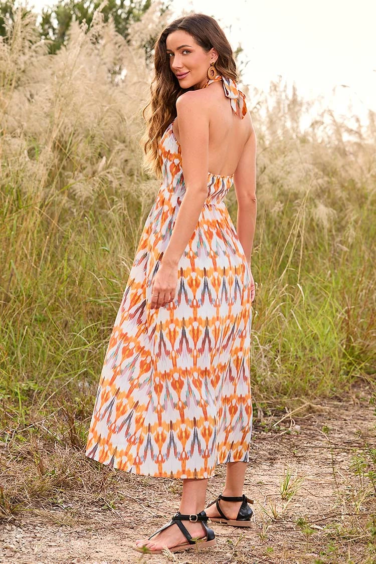 Hot Sale 😍 Cupshe Kayleigh Geometric Print Cross Halter 👗 Dress 🧨 3 Hot Sale 😍 Cupshe Kayleigh Geometric Print Cross Halter 👗 Dress 🧨 - Image 3