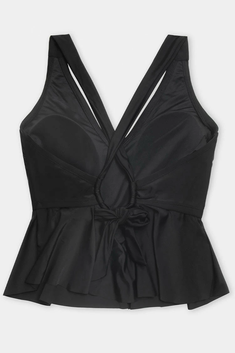 Outlet 🎉 Cupshe Charmed Romance Cropped Peplum Plus Size Tankini Top 👏 4 Outlet 🎉 Cupshe Charmed Romance Cropped Peplum Plus Size Tankini Top 👏 - Image 4