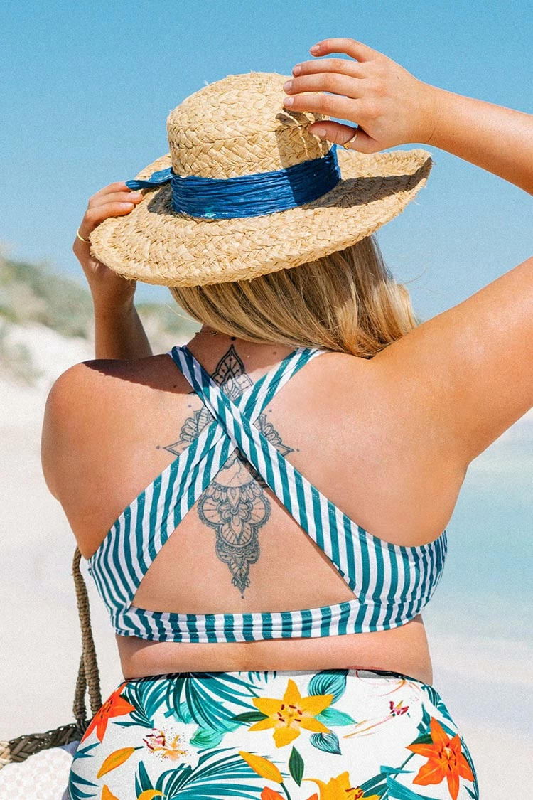 Coupon 🌟 Cupshe Anya Striped Crisscross Plus Size 👙 Bikini Top 🔥 2 Coupon 🌟 Cupshe Anya Striped Crisscross Plus Size 👙 Bikini Top 🔥 - Image 2