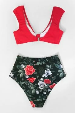 Discount 🛒 Cupshe Red Floral High-Waisted 👙 Bikini Bottom 💯 -Cupshe Online Shop 4 f6be5a06 f8b8 4be9 bd90 9471f7e77d22