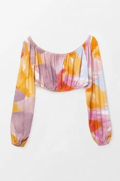 Best deal 🎁 Cupshe Desert Bloom Off Shoulder Long Sleeve Crop Sweatshirt ⌛ -Cupshe Online Shop 5 2327a424 3608 4213 ae8e 62d467fde188