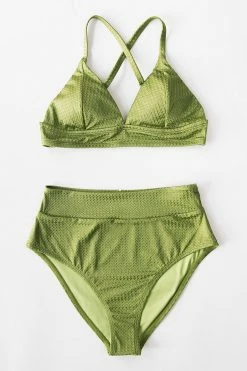 Deals 🛒 Cupshe Green Textured High Waisted 👙 Bikini Bottom ✨ -Cupshe Online Shop 5 2327bb22 a976 46dc 8d72 0cb06bf93553