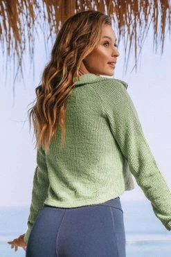 Discount ⌛ Cupshe Fresh Sage Zipper Front High Neck Crop Sweatshirt 😍 -Cupshe Online Shop 5 941668d7 e3a7 48a0 8947 91d0d301d57c