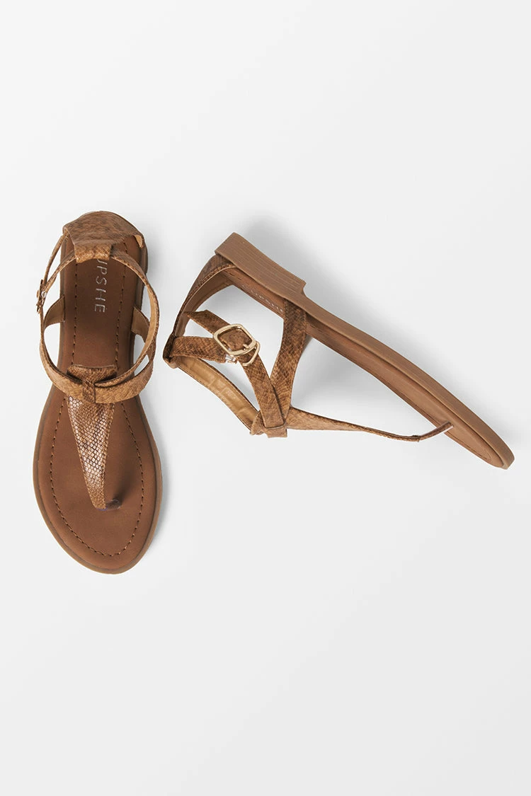 Promo π Cupshe Baja Brown Open Toe Thong Strap Sandals π 4 Promo π Cupshe Baja Brown Open Toe Thong Strap Sandals π - Image 4
