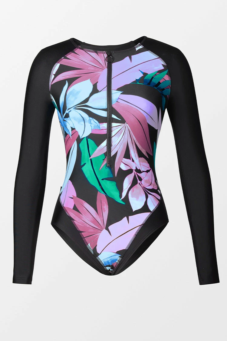 Buy β Cupshe Tropicool Leaf Zip Front Long Sleeve π©± Swimsuit π 4 Buy β Cupshe Tropicool Leaf Zip Front Long Sleeve π©± Swimsuit π - Image 4