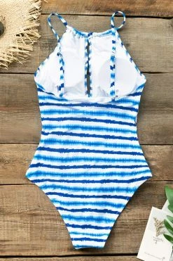 Promo ⌛ Cupshe Blue Watercolor Stripe One Piece 🩱 Swimsuit 💯 -Cupshe Online Shop 6 c38c4f3d 6864 457b b945 7eb6dbfeeb4c