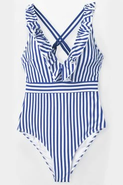 Outlet ✨ Cupshe Blue And White Stripe Ruffle One Piece 🩱 Swimsuit 😍 -Cupshe Online Shop 6 cc9f5842 27a6 4199 8b06 8c4818191225