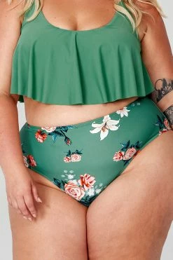 Cheapest ✨ Cupshe Bree Floral High Waisted Plus Size 👙 Bikini Bottom ✔️ -Cupshe Online Shop 8cec2538a6c7b500a6314e43dad2cf59