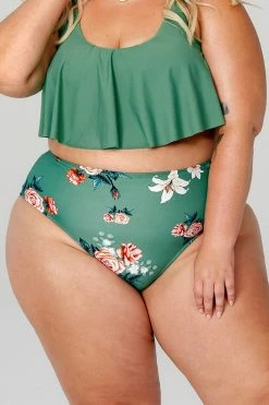 Cheapest ✨ Cupshe Bree Floral High Waisted Plus Size 👙 Bikini Bottom ✔️ -Cupshe Online Shop APB0014EG 1