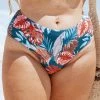 Best Sale 💯 Cupshe Elsa Tropical Plus Size 👙 Bikini Bottom 🛒